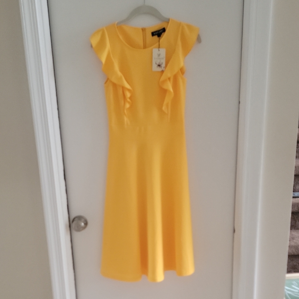 NWT Yellow Ruffle Sleeve Dress